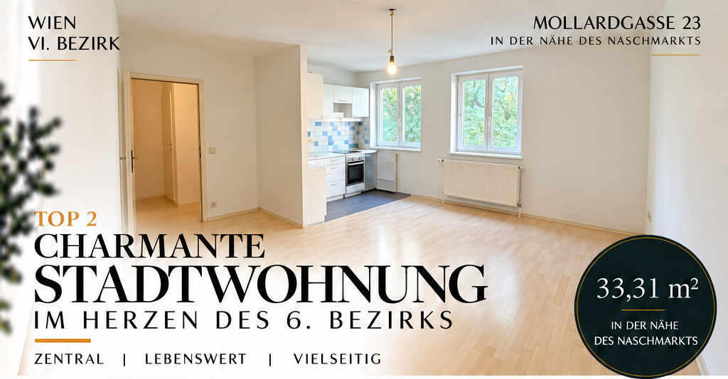 Top 2 – Charmante Stadtwohnung, 33,31 m²